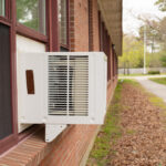 Window,Air,Conditioner,Unit,In,Window,In,Brick,Building,With